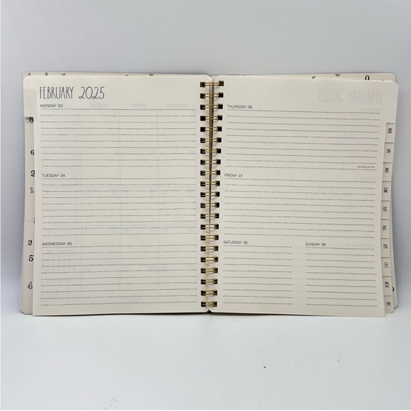 Rae Dunn 2025 Planner 12 month Planner Journal Soft Leather Cover Black - Picture 8 of 11